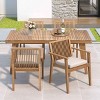 5 PCS Patio Dining Set with Dining Table, Slatted Top Design Table, Acacia Wood Frame Dining Chairs with Polyester Cushion Covers-Coolbibila - 3 of 4