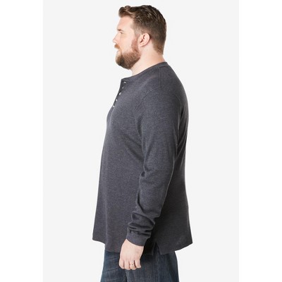 KingSize Tall Waffle-Knit Thermal Henley Tee Big