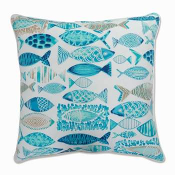 25"x25" Hooked Nautical Square Outdoor Throw Pillow - Pillow Perfect