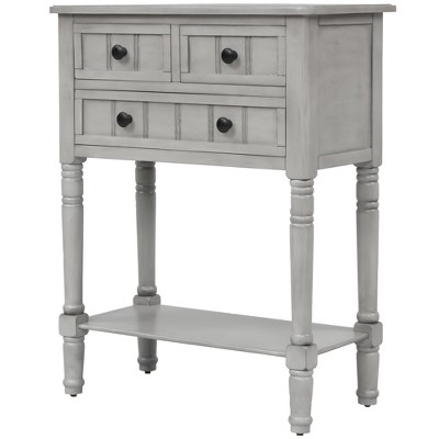 NicBex 23.7"Console Table Modern Entryway Table with 3 Drawers and Open Shelf Slim Sofa Table for Small Space,Hallway,Living Room