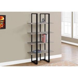 TOAOTBNBO 4 Tier Tall Geometric Bookshelf, Floor Standing Shaped Bookcase with Metal Legs Narrow Display Shelves for Living Room - 1 of 4