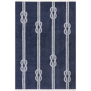 Nuloom Ida Graphic 8x10 Indoor/Outdoor Area Rug for Living Room Patio Deck Front Porch Kitchen, Navy/Ivory - 1 of 4