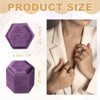 Unique Bargains Velvet Vintage Ring Display 2 Slot Hexagon Jewelry Storage Box - 2 of 4