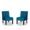 Velvet Armless Button Tufted Accent Chairs 2-Piece Set with Curved Back, Tapered Wooden Legs and High-Density Foam, Modern Sleek Design - 4 of 4