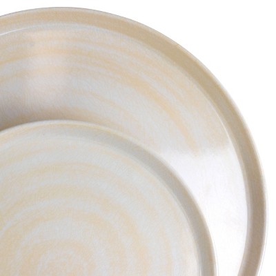 Cream Melamine 12-Piece Outdoor Dinnerware Set