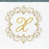 Linum Home Textiles 100% Turkish Cotton MONICA Gold Thread 2PC Embellished Hand Towel Set - 3 of 3