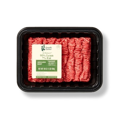 All Natural* 93% Lean/7% Fat Lean Ground Beef, 1 lb Tray