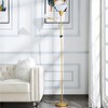 Vynxaria Floor Lamps, 71.3", 2 - Light Setup, Rose - White Arched Shades, Black Body, for Bedroom/Living Room - 4 of 4