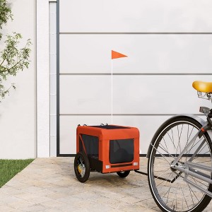 vidaXL Pet Bike Trailer Orange and Black Oxford Fabric&Iron - 1 of 4