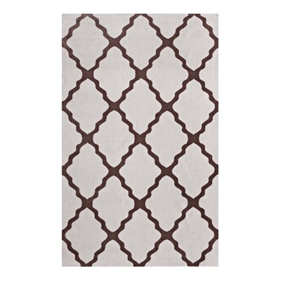 Modway Marja Moroccan Trellis 8x10 Area Rug - Brown and Gray,  100% Polyester Microfiber ,  Tight Low Pile Weave