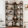 Corner Bookshelf 72"/86" l Shaped Bookcase, Corner Bookshelves Industrial Bookcase 5/7 Tier l-Shape Bookshelf, Large Bookcases with Beaded Design - 3 of 4