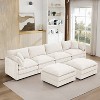 KWPZQEB 130.7" Modular Sectional Sofa, U Shaped Couch with Movable Ottoman, Modern 5-Seat Chenille Sofa with Deep Seat & Pillow for Living Room - 3 of 4