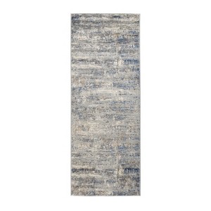 LIVN CO. Modern Abstract Medium Soft Pile Area Rug, Blue/Cream - 1 of 4