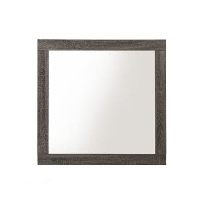 SEVOBAL Bathroom Vanity Mirrors Oak Finish Square Mirror with Versatile Orientation Safe and Reliable Clear Reflection, Gray,Oak, 1"*35"*2.17"