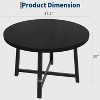 coucheta 47" Round Industrial Dinner Table for 4 to 6 People, with Sturdy Metal Frame & Rustic Finish, Thick Circle Table for Kitchen, Dining Room - 2 of 4