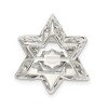 Black Bow Jewelry Platinum Plated Sterling Silver & CZ Star of David Pendant, 19 x 22mm - 3 of 4