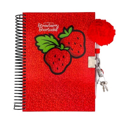 Inkology, LLC Strawberry Shortcake Spiral Notebook With Lock, Pen and Stickers | 6 x 8 Inches