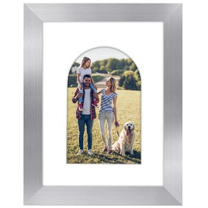 Americanflat 6" x 8" Picture Frame with Mat - Arch, Oval & Wavy Designs - Stylish Decor for Living Rooms, Dorms, Offices & More - 1 of 4