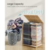 29.1 Gallon Foldable Laundry Hamper with Lid & Handles, Synthetic Rattan Storage Basket with Removable Liner, 110L Capacity£¬Natural Color - 4 of 4