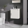 KTMBDW Floating Bathroom Vanity with Sink, Single Sink Wall Mounted Bathroom Vanity, White Ceramic Basin Top for Small Space - 3 of 4