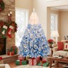 Tangkula 5/6/7/8 FT Artificial Christmas Tree Hinged Snow Flocked Xmas Tree w/ 456/820/1264/1774 Branch Tips - 2 of 4