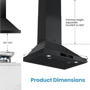 RAPSUAR  29-inch Stainless Steel Range Hood, 1100 CFM Wall Mount Vent with Gesture & Touch Control - 1 of 1