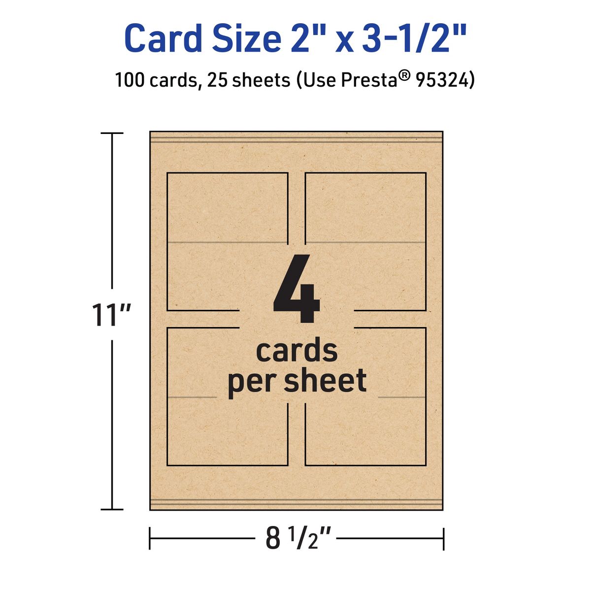 Avery Kraft Brown Tent Cards, 2" x 3-1/2" Rectangle - thumbnail 5