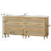 NicBex Rattan Dresser Storage Cabinet Closet Organizers and Storage Dresser for Bedroom, Closet, Living Room,Natural - 3 of 4