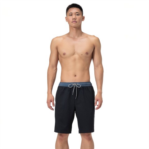 Мужские шорты Speedo Men's 9" Marina Swim Shorts - Black L: Mesh Liner, Elastic Waistband, Zippered Pocket, UPF 50+