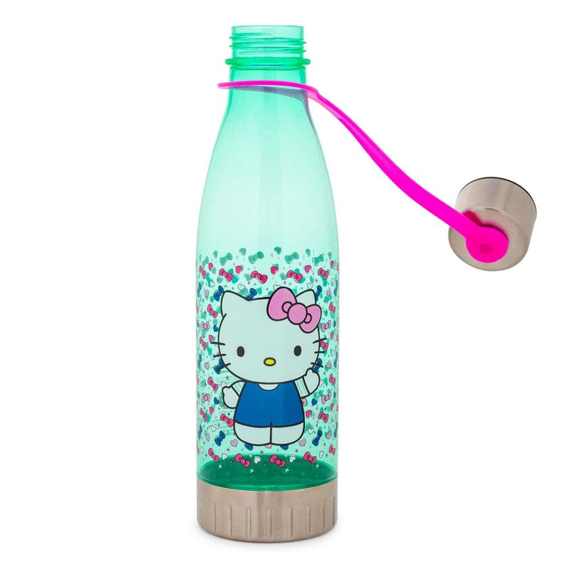 Silver Buffalo Sanrio Hello Kitty Hearts and Bows Water Bottle With Lid | Holds 20 Ounces, 3 of 7