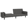 vidaXL 2-Seater Sofa Bed with Two Pillows Loveseat Couch Furniture Fabric - Dark Gray - 3 of 4