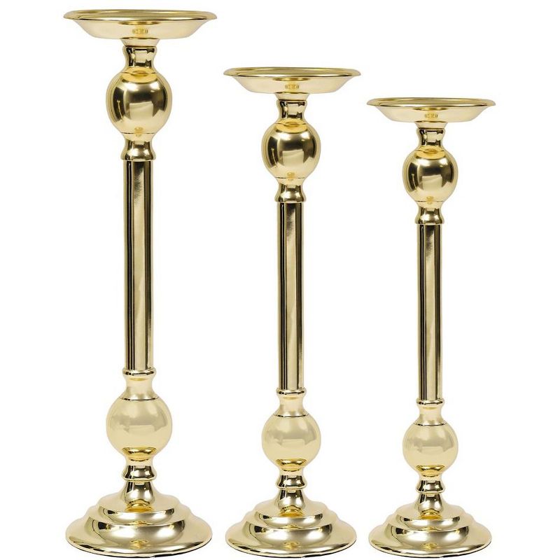 Classic Touch Traditional Gold Brass Candle Holder, 2 of 4