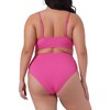 Agnes Orinda Women's Plus Size Ribbed Bikini Bandeau 2 Pcs Tankini Sets - 4 of 4