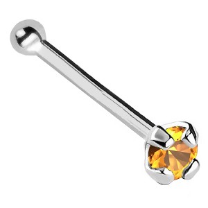 Jewelry Avalanche 22G 14K Gold Ball-end Nose Stud with Citrine Gemstone - 1 of 2
