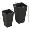 Aghana Digitals 2-Pack Gray Outdoor Magnesium Oxide Planters, 22in & 18in Stackable Flower Pots - 4 of 4