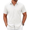COOFANDY Mens Short Sleeve Button Down Shirts Casual Dress Shirts for Men Summer Untucked Shirts with Pocket - 4 of 4