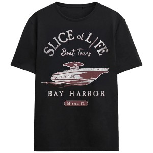 Dexter Slice Of Life Boat Tours Adult Black Crew Neck Short Sleeve T-shirt - 1 of 3