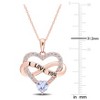 EVERLY JEWELRY | Rose Plated Sterling Silver 2 1/2 CT TGW Light Purple and White Cubic Zirconia Infinity Heart Pendant with Chain, 18 inc - 2 of 4