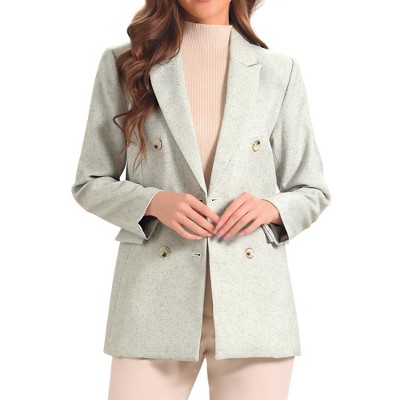 Allegra K Women's Single Button Long Sleeve Lapel Collar Blazer