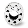 Black Bow Jewelry Sterling Silver White Crystal Love Script Concaved Bead Charm - 2 of 4