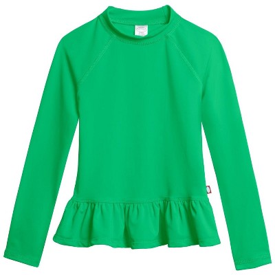 City Threads USA-Made Swim Peplum UPF 50+ Long Sleeve Girls Rashguard Tee