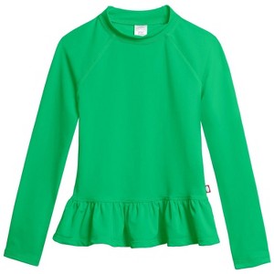City Threads USA-Made Swim Peplum UPF 50+ Long Sleeve Girls Rashguard Tee - 1 of 4