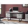 Monarch Specialties Computer Desk Home Office Laptop Left Right Set-Up Storage Drawers 60InchL Work Metal Laminate Grey Black Contemporary Modern - 2 of 4