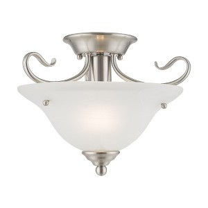 Livex Lighting Coronado 1 - Light Semi-Flush Mount in  Brushed Nickel - 1 of 4