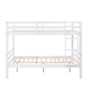 AZL1 Life Concept Beds Full Bunk Bed Elevated Guardrails Versatile Functionality Enhanced Bed Frame Design for Kids, White, 79.13"*59.06"*61.81" - 1 of 4