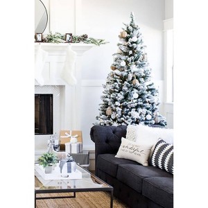 Perfect Holiday 6.5' Snow Flocked Christmas Tree, Dia 46.5", 647 Tips with Metal Stand - 1 of 1