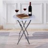 GlasFlength Folding Tables Portable Bar Table Duo Space Saving Simple Design for Compact Entertaining Spaces, White, 19.69"*19.29"*43.7" - 2 of 4