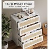 4 Drawer Dresser for Bedroom, Rattan Chest of Dressers, Modern Wood Tall Dresser with Power Outlets, Drawer Organizer Unit with Metal Handle - 3 of 4