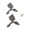Unique Bargains Curtain Holdbacks Dual-Leaf Hooks Bronze 3.15"x2.95" 1 Pair - 4 of 4
