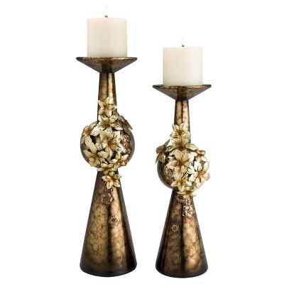 Ok Lighting Virgo Orchid Candleholder Set